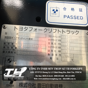 Xe nâng điện đứng lái Toyota name plate