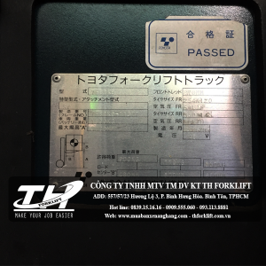 Xe Nâng Điện Đứng Lái Toyota name plate